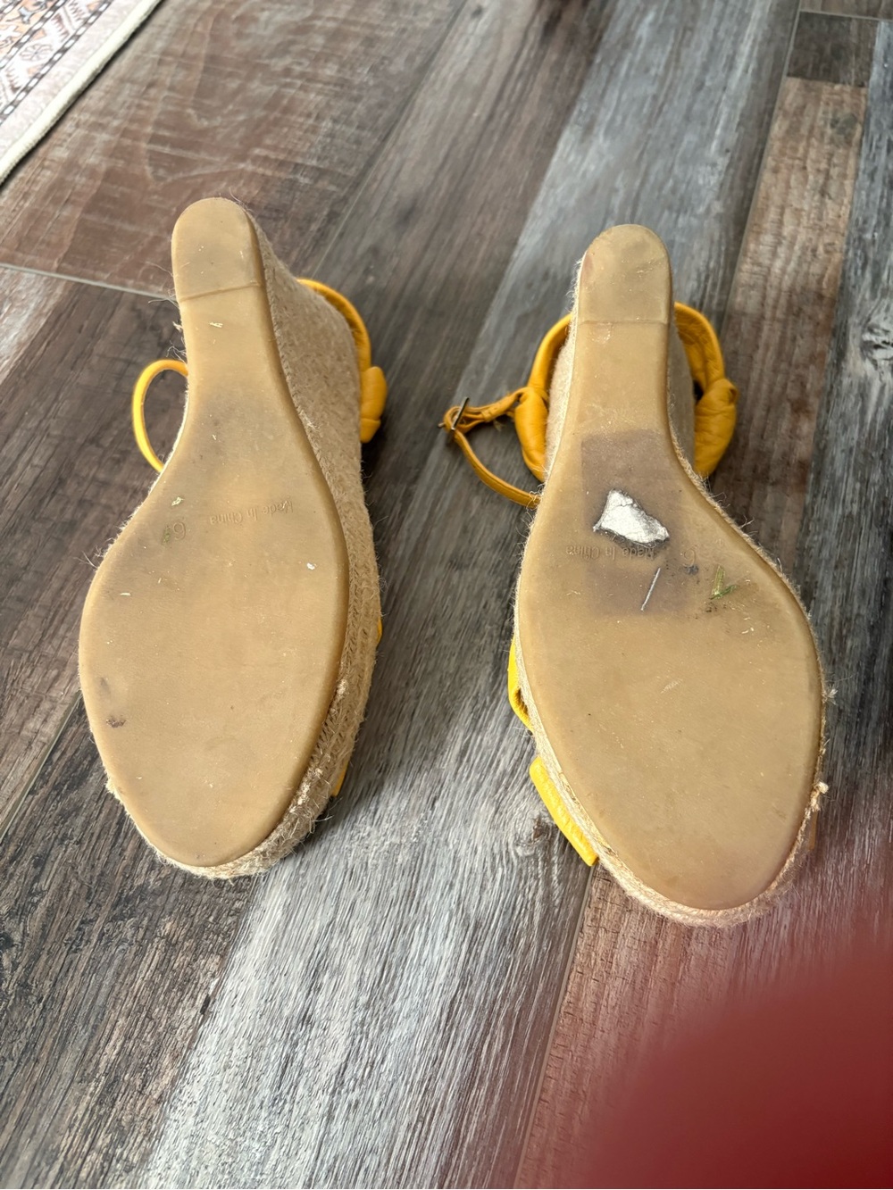 Talbots Yellow Bow Espadrille Wedge Sandals - Picture 5 of 6